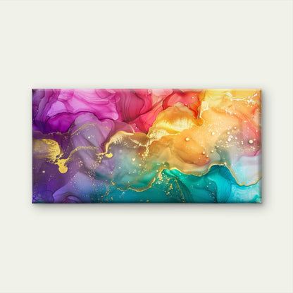 Swirling Rivers Of Color Wall Art Canvas Office Home Room Framed 120x60cm - Bella Home Decor