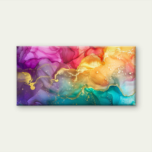 Swirling Rivers Of Color Wall Art Canvas Office Home Room Framed 120x60cm