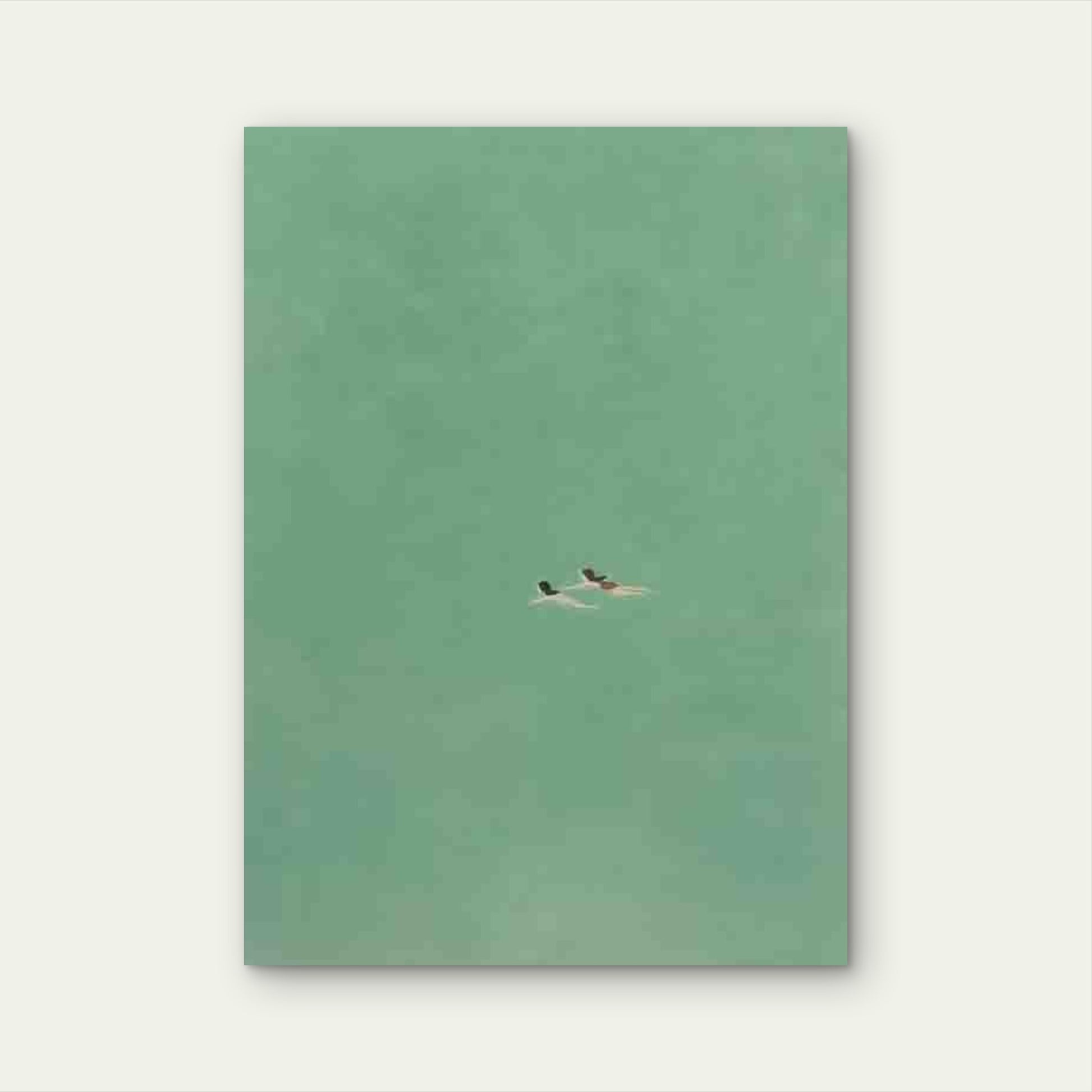 Abstract Minimalist Ocean Wave 60x90cm Metal Print Ready to Hang - Bella Home Decor