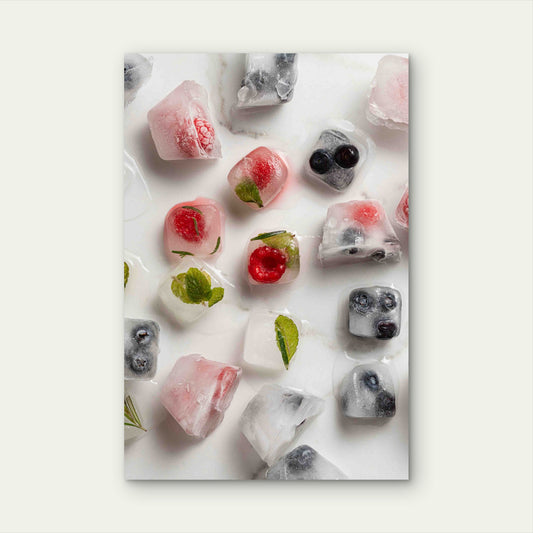 Fruity Ice Cubes  60x90cm Metal Print Ready to Hang