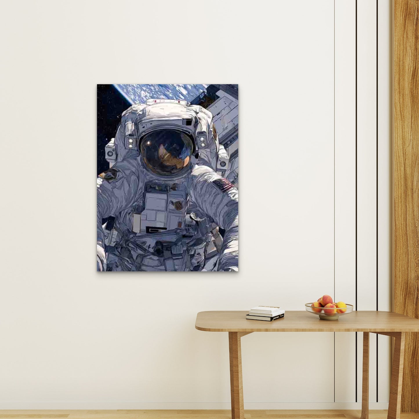 SpaceX Retro Art Sci Fi Art Astronaut 60x90cm Metal Print Ready to Hang - Bella Home Decor