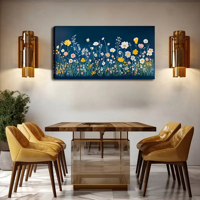 Rapid Growth of Colorful Flowers Wall Art Canvas Office Home Room Framed 120x60cm - Bella Home Decor