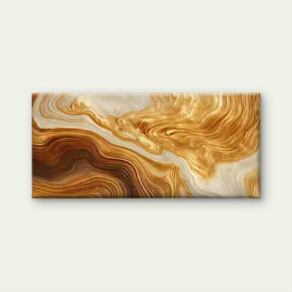 Golden Brown Swirls Abstract Wall Art Canvas Office Home Room Framed 120x60cm