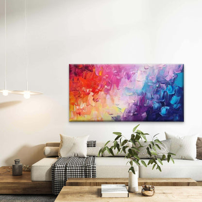 Colorful Abstract Brushstroke Wall Art Canvas Office Home Room Framed 120x60cm - Bella Home Decor