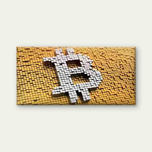Minimalist ₿ Symbol Painting Wall Art Canvas Office Home Room Framed 120x60cm