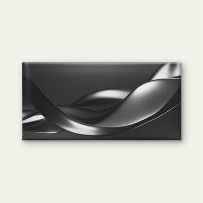 Shades Of Grey Waves Wall Art Canvas Office Home Room Framed 120x60cm