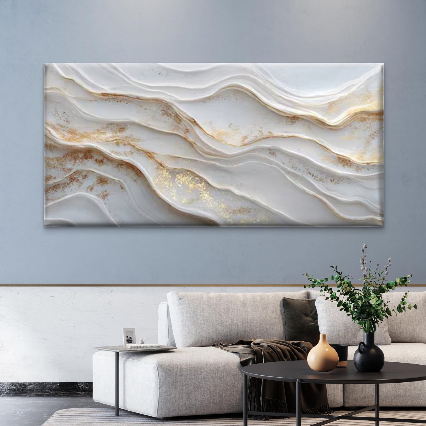 Abstract Wave Geometric Wave Pattern Wall Art Canvas Office Home Room Framed 120x60cm