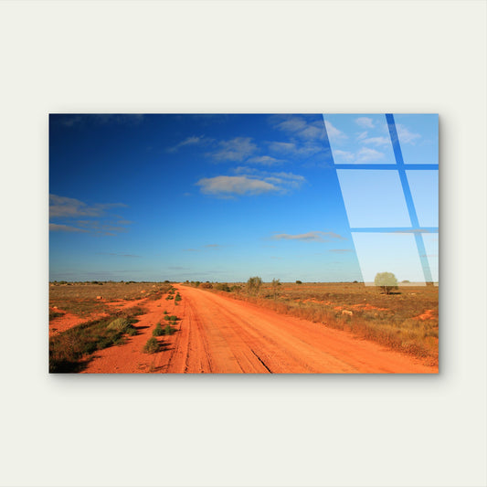 Australian Outback Red Dirt Dirt Road Acrylic Glass Printing Wall Art Australian Made Quality