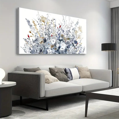 Flowers Vintage Botanical Flower Wall Art canvas office home room framed 120x60cm - Bella Home Decor