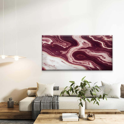 Maroon Rose Gold Marble Wall Art Canvas Office Home Room Framed 120x60cm - Bella Home Decor