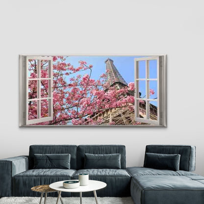 Paris Eiffel Tower Wall Art Canvas Office Home Room Framed 120x60cm