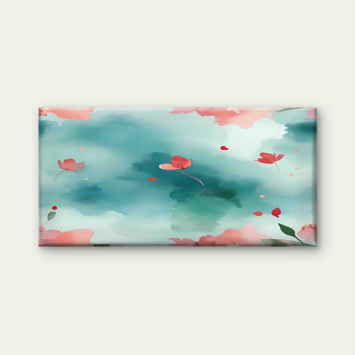 Pastel Floral Spring Abstract Wall Art Canvas Office Home Room Framed 120x60cm - Bella Home Decor