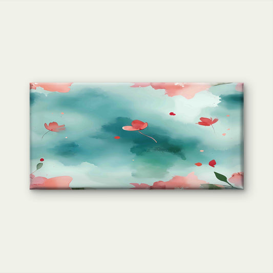 Pastel Floral Spring Abstract Wall Art Canvas Office Home Room Framed 120x60cm
