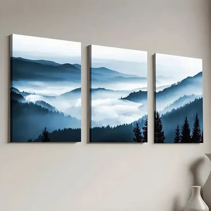 3pcs Modern Chinese Style Mountain Natural Scenery Art Wall Art Canvas Unframed - High Quality Print 100% Australian Made Wall Canvas
