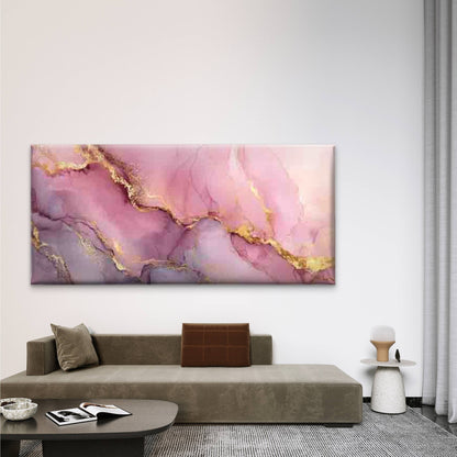 Pink Purple Watercolor Abstract Wall Art Canvas Office Home Room Framed 120x60cm