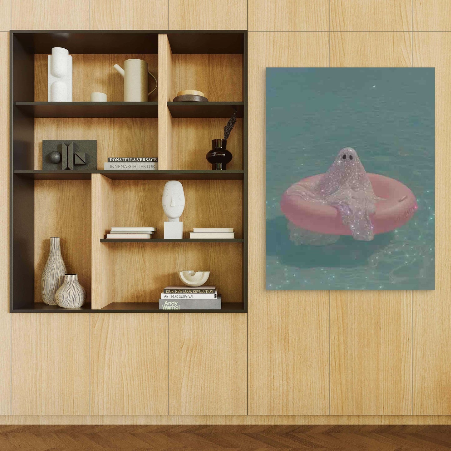 Glowing Floating Ghost 60x90cm Metal Print Ready to Hang