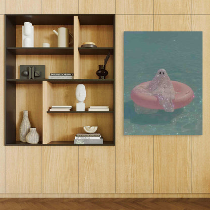 Glowing Floating Ghost 60x90cm Metal Print Ready to Hang