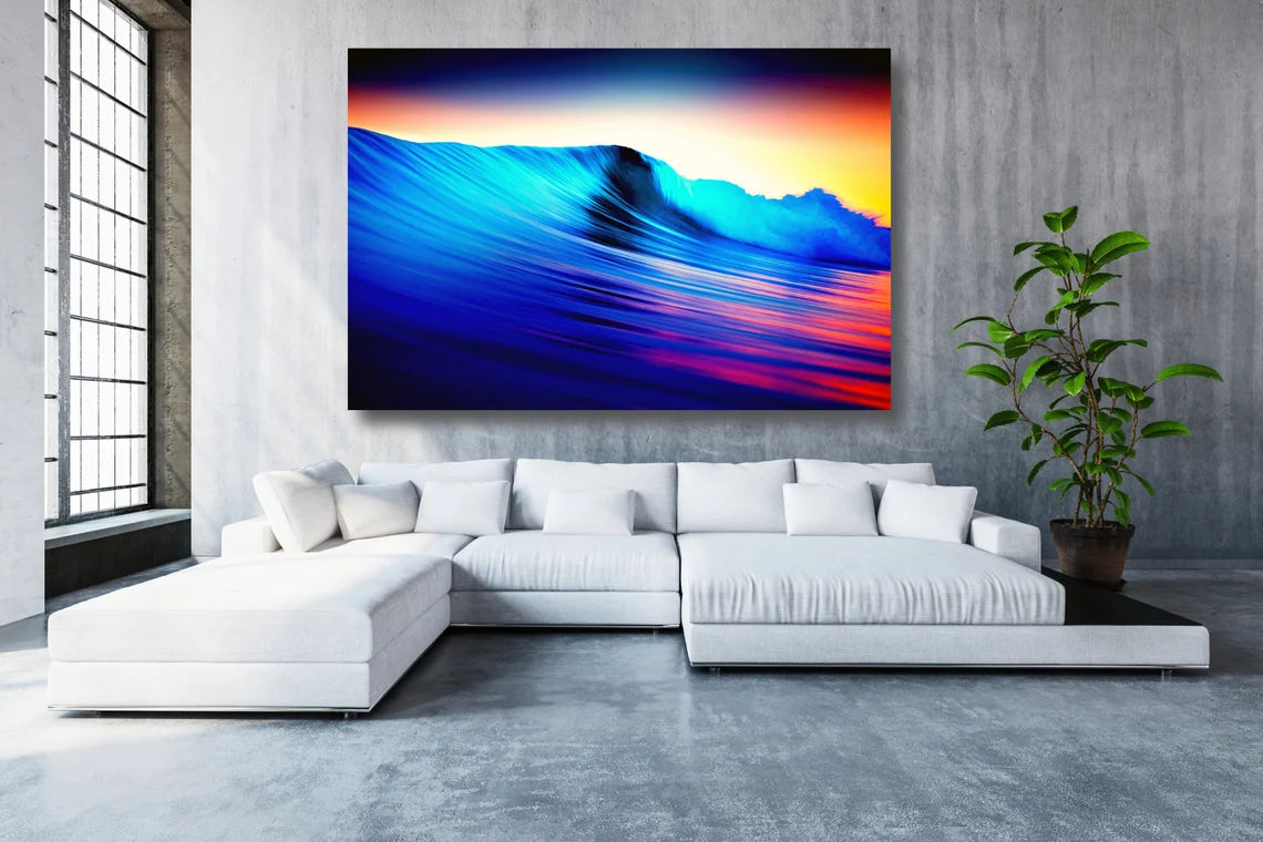 Abstract Ocean Sunset UV Direct Aluminum Print Australian Made Quality