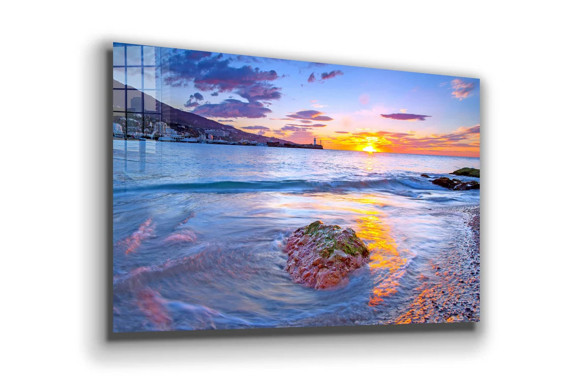 Seaside View Sunset Sky UV Direct Aluminum Print Australian Made Quality