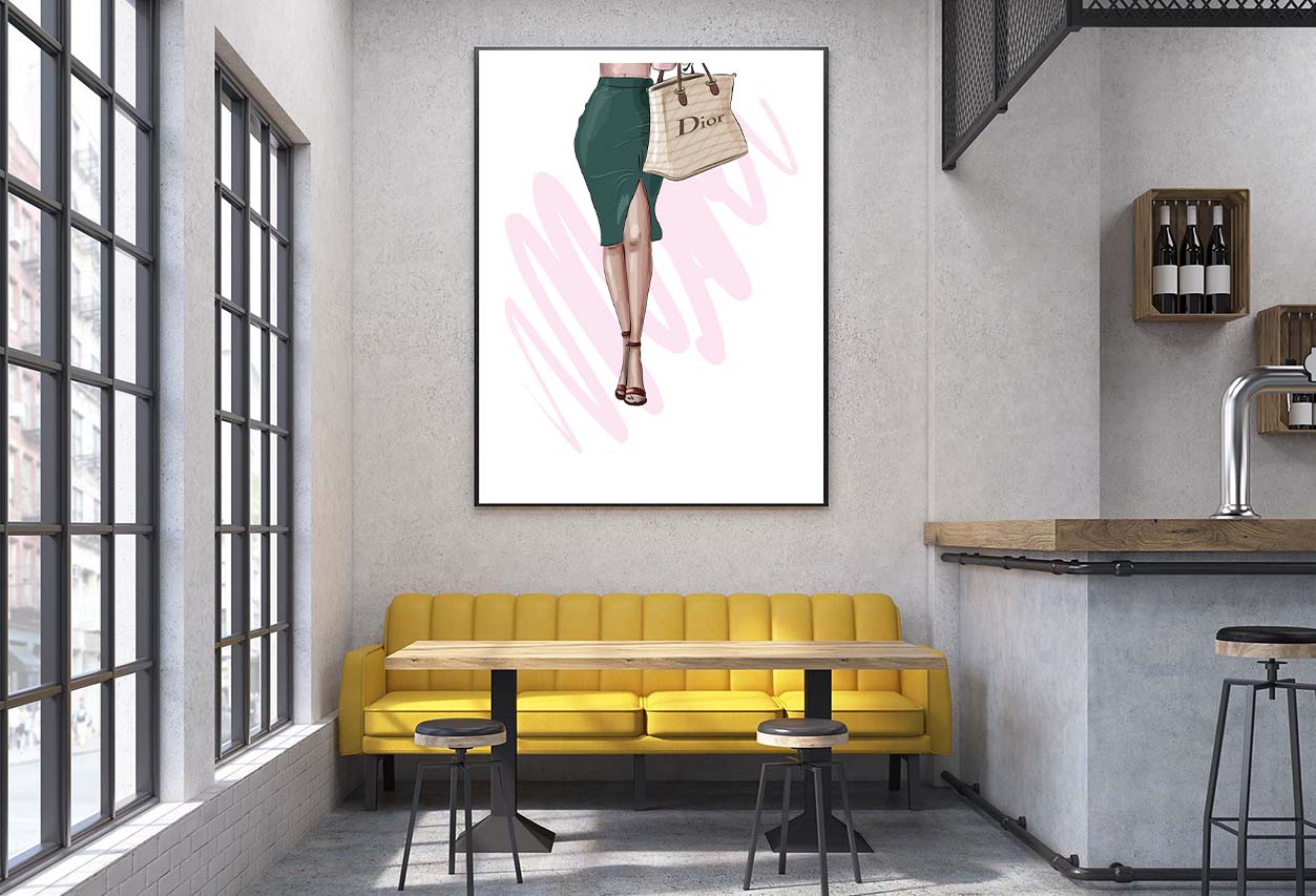 Luxury Handbag with Stylish Heels Design Home Decor Premium Quality Poster Print Choose Your Sizes