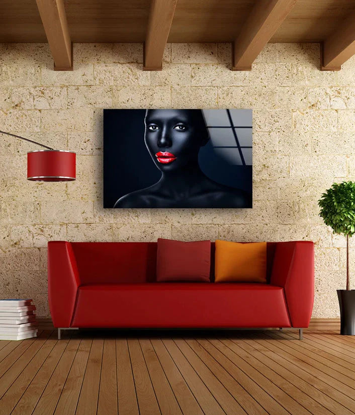 Girl with Black Makeup UV Direct Aluminum Print Australian Made Quality