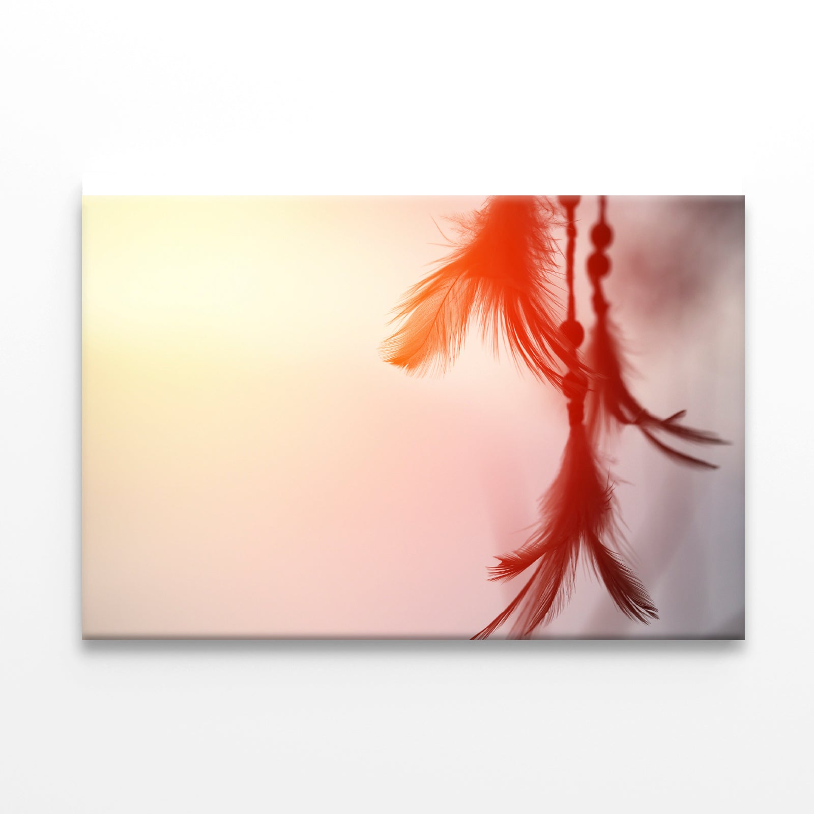 Red Color Feather Dream Catcher Print 100% Australian Made - Bella Home Decor