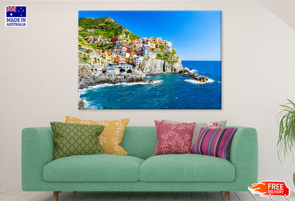 Houses of Manarola town Italy Print 100% Australian Made