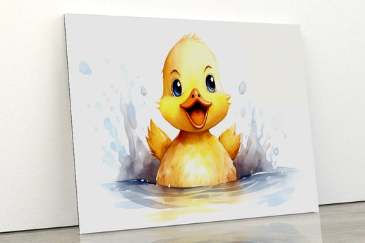 Baby Duckling Watercolor Style Acrylic Glass Print Tempered Glass Wall Art 100% Made in Australia Ready to Hang