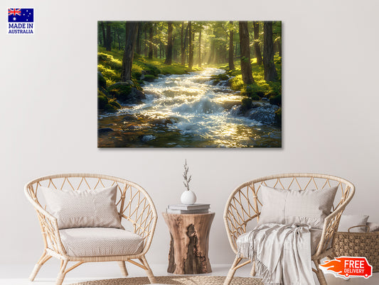 Autumn Forest, River Print 100% Australian Made - Bella Home Decor