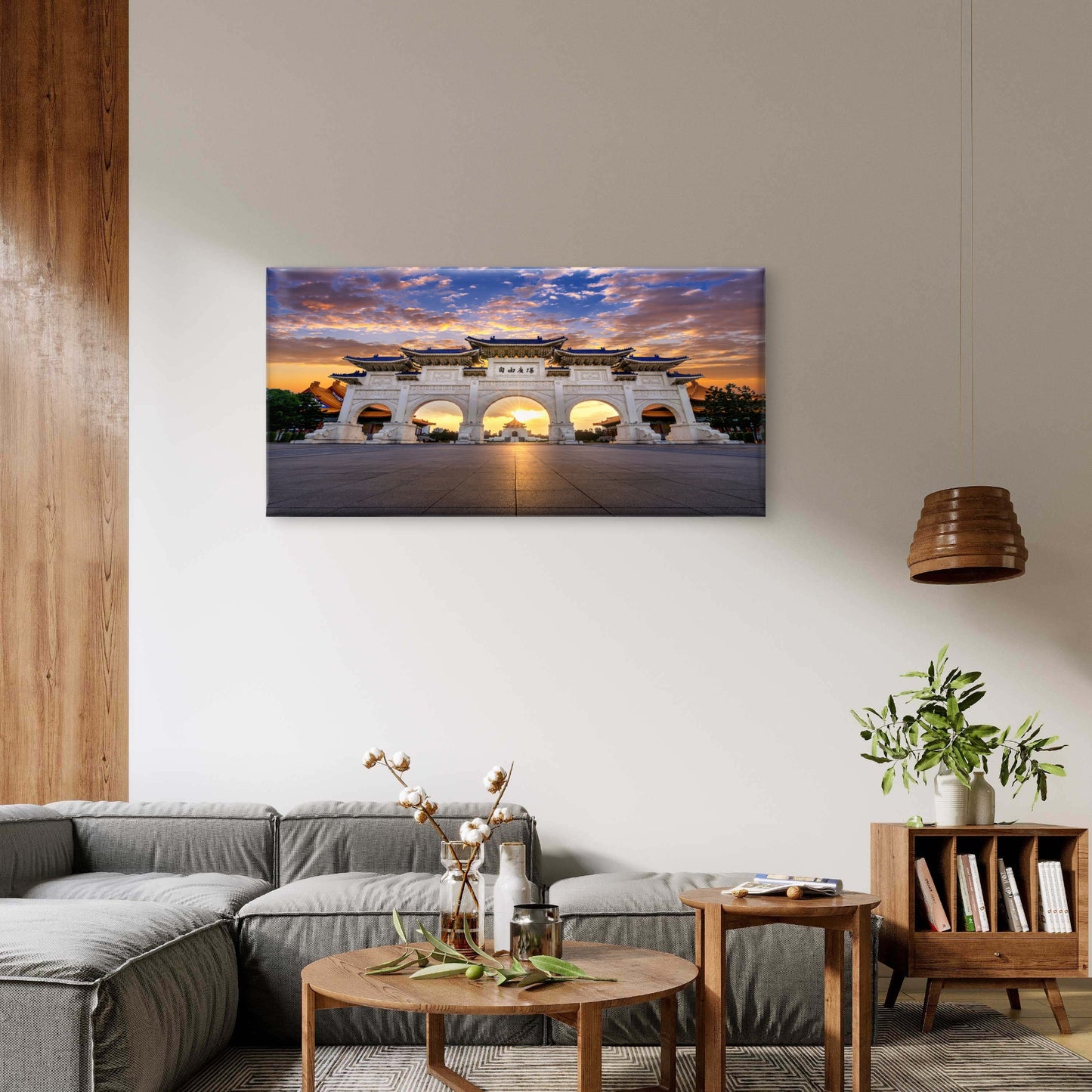 Chiang Kai Shek Memorial Hall Taipei Taiwan Wall Art Canvas Office Home Room Framed 120x60cm