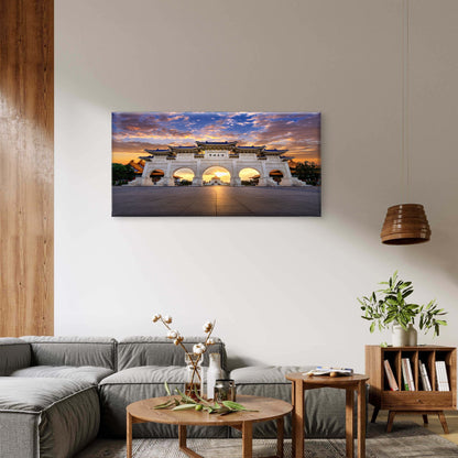 Chiang Kai Shek Memorial Hall Taipei Taiwan Wall Art Canvas Office Home Room Framed 120x60cm
