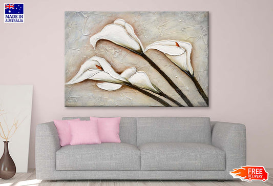 White Calla Lily Flower Oil Painting Wall Art Limited Edition High Quality Print