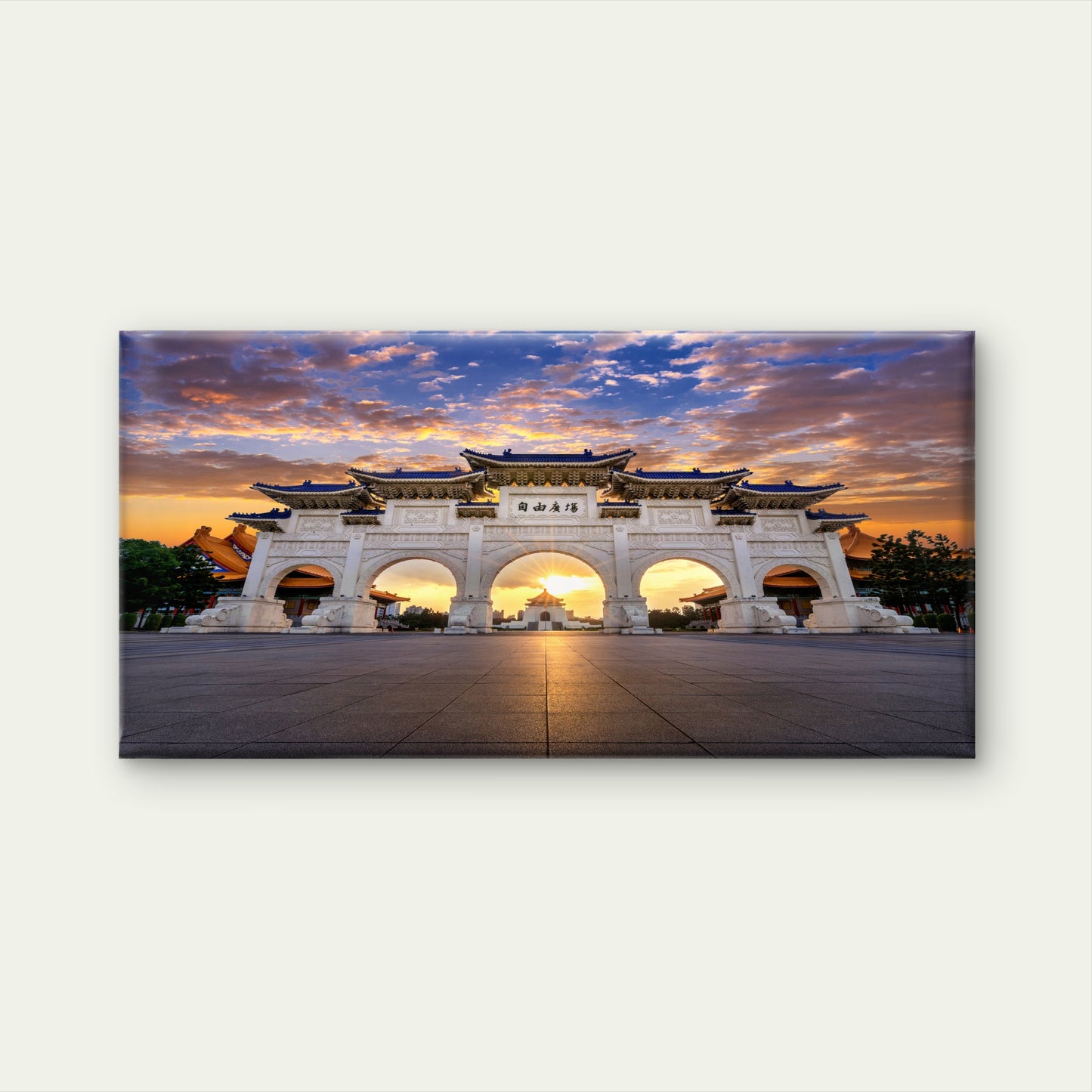 Chiang Kai Shek Memorial Hall Taipei Taiwan Wall Art Canvas Office Home Room Framed 120x60cm