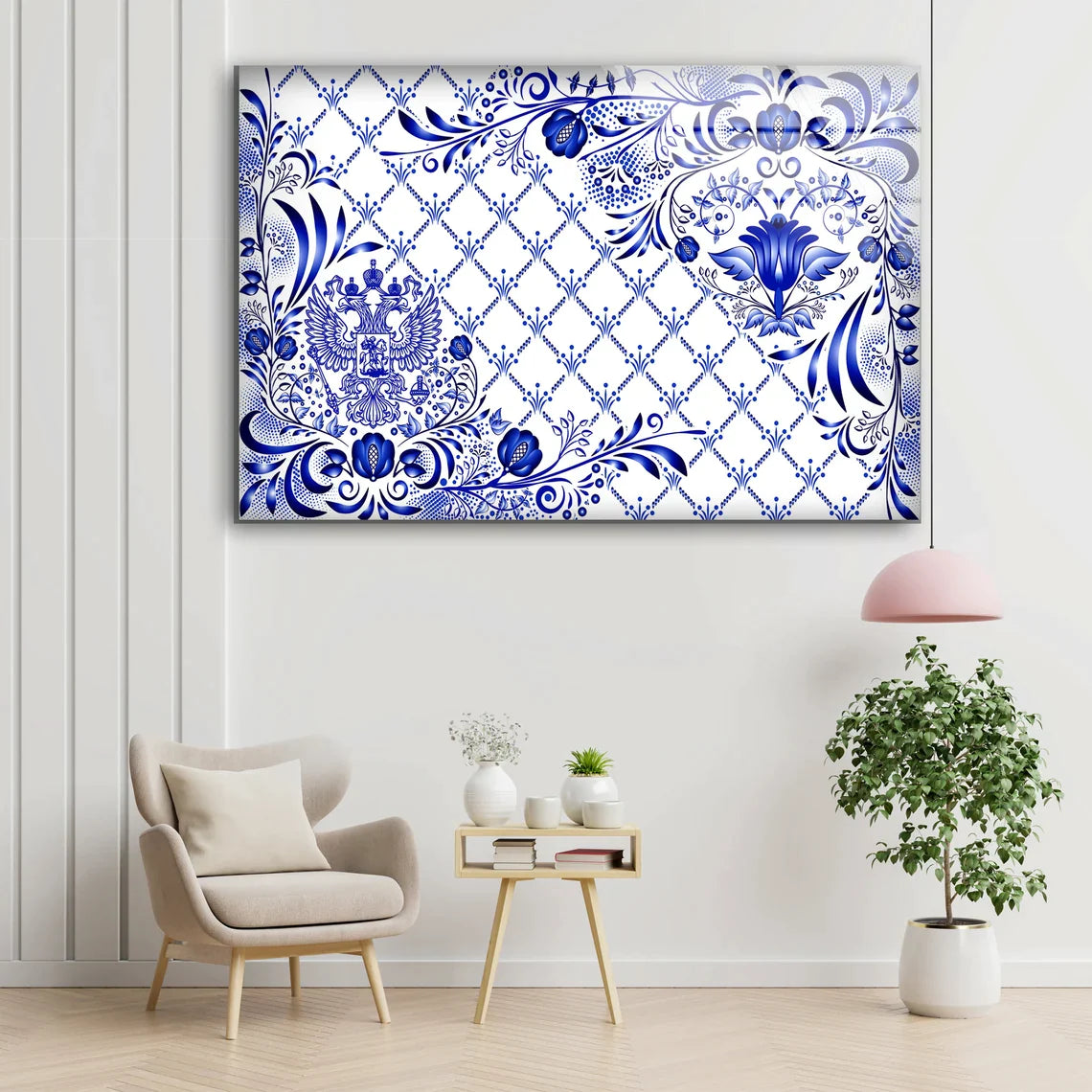 Blue Pattern Design UV Direct Aluminum Print Australian Made Quality