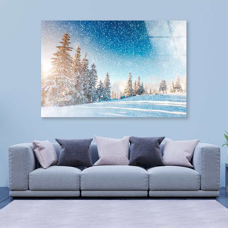 Dramatic Wintry Scene  Acrylic Glass Print Tempered Glass Wall Art 100% Made in Australia Ready to Hang