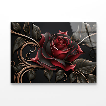 Roses Artistic Flower Design Acrylic Glass Print Tempered Glass Wall Art 100% Made in Australia Ready to Hang - Bella Home Decor