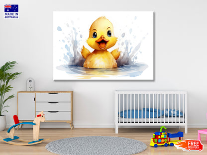 Baby Duckling Watercolor Style Print 100% Australian Made - Bella Home Decor