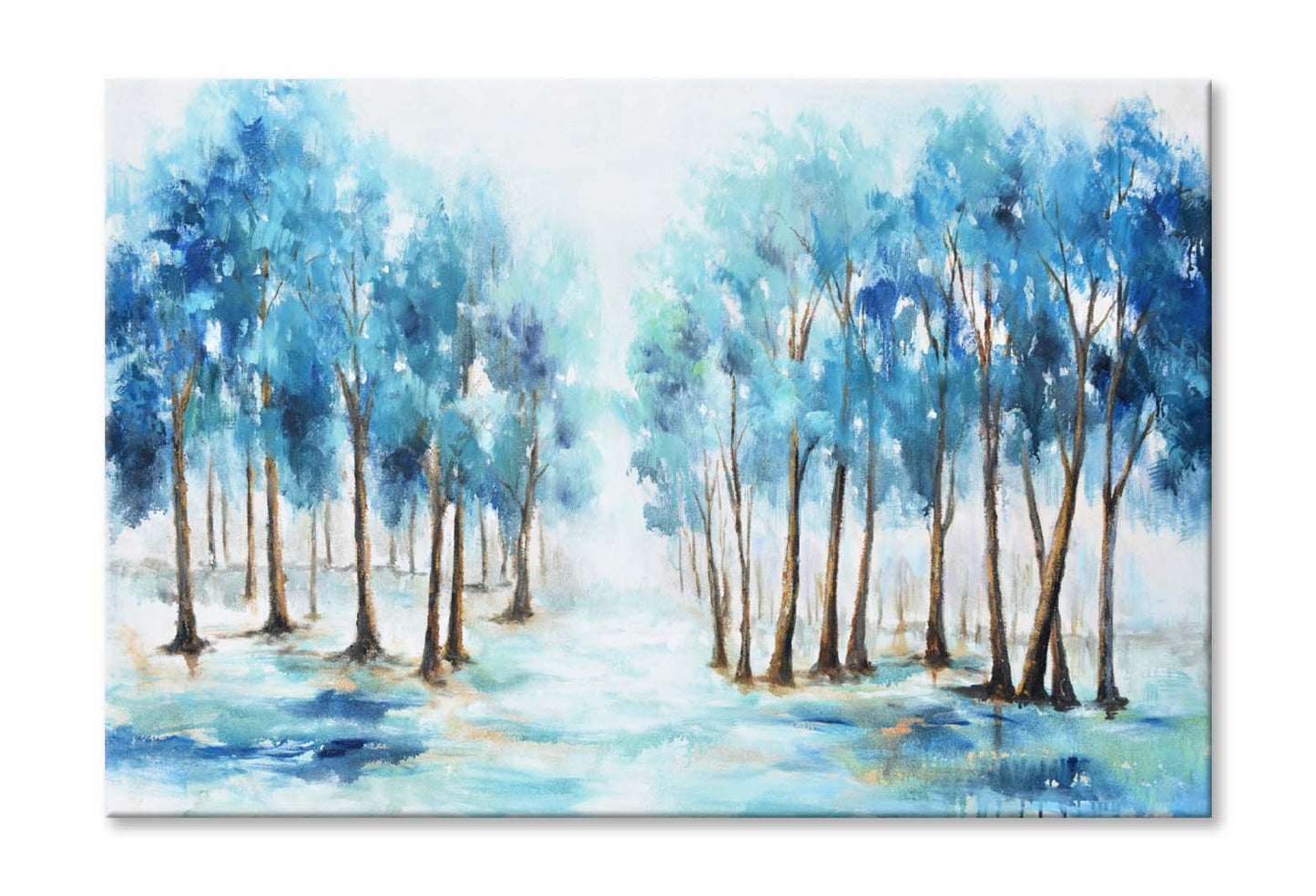 Blue Forest, Oil Paint Texture Wall Art Limited Edition High Quality Print