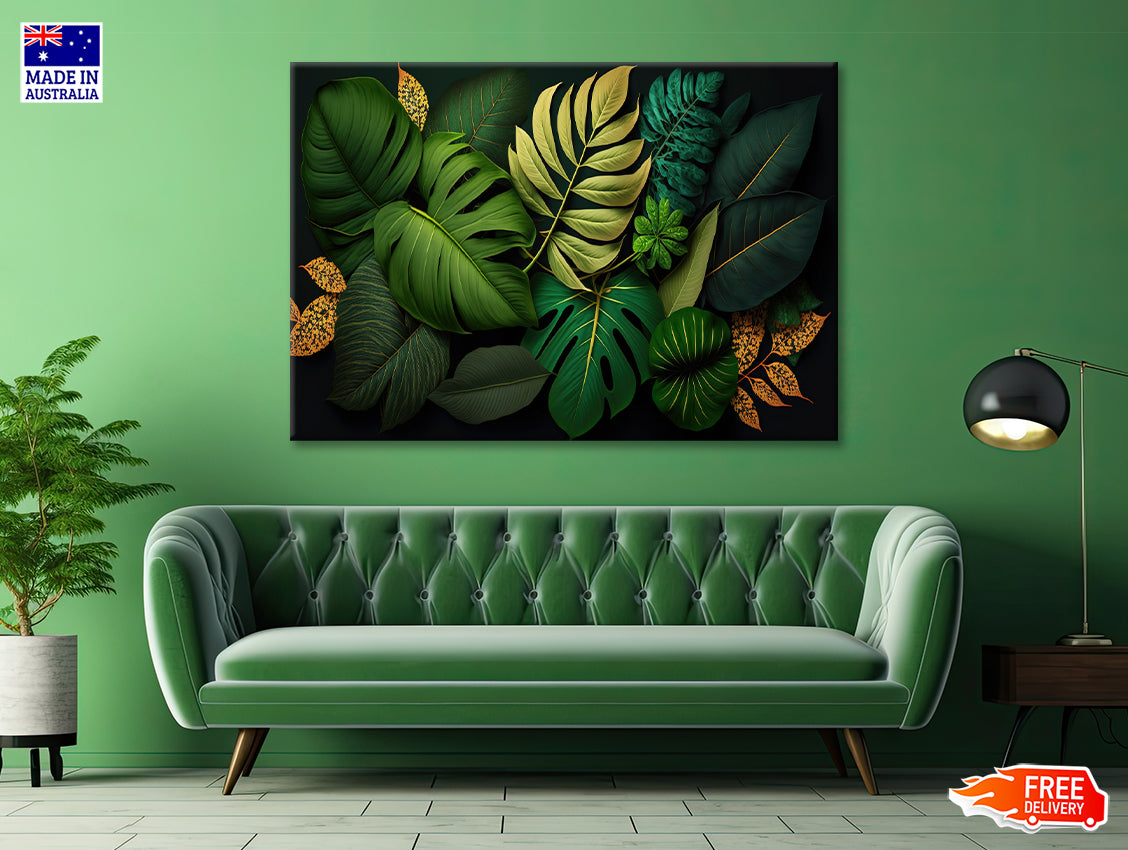 Lush Tropical Leaves in Vibrant Green Print 100% Australian Made - Bella Home Decor
