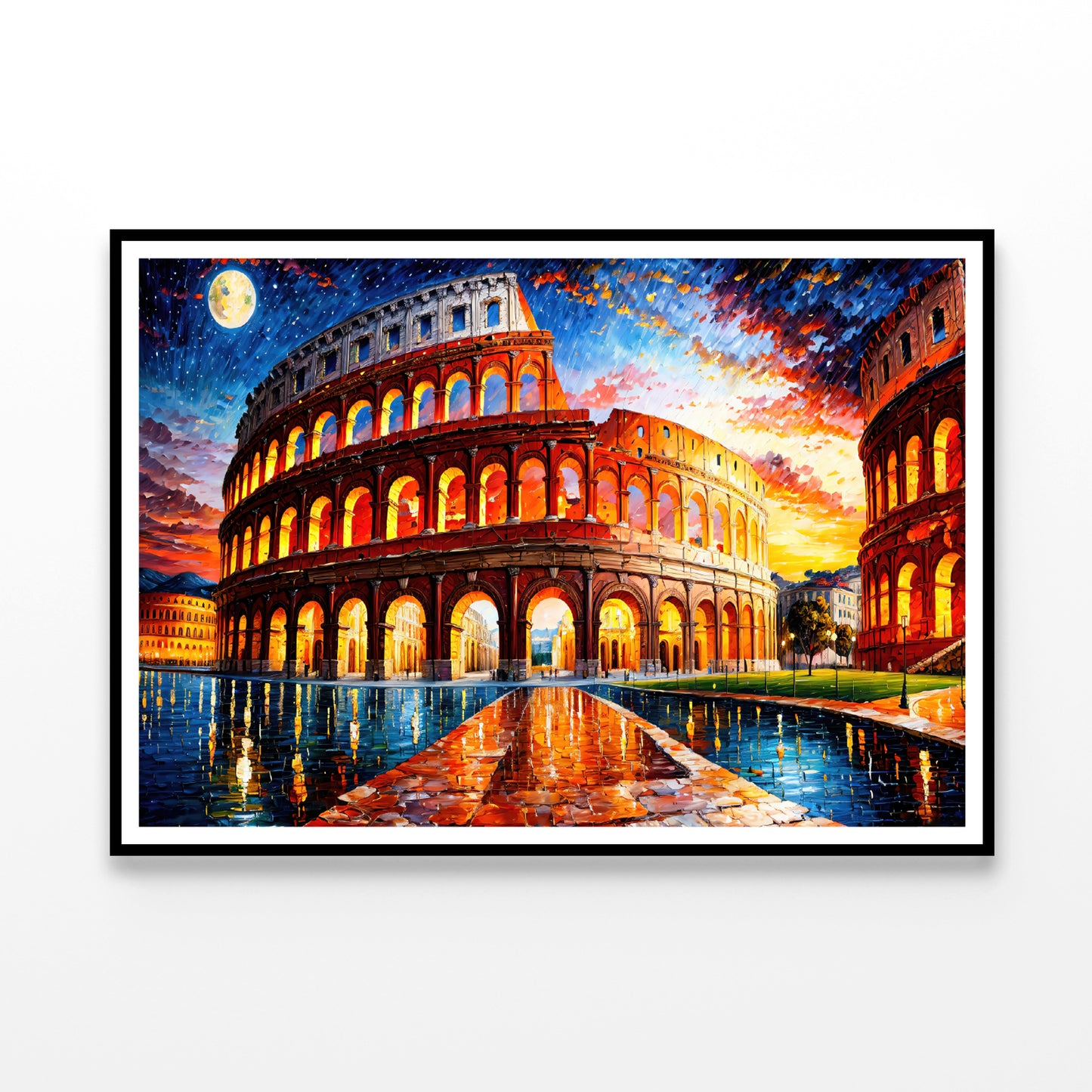 Oil Painting of Colosseum in Rome Home Decor Premium Quality Poster Print Choose Your Sizes