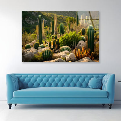 Captivating Landscape of Cacti in Mexico  Acrylic Glass Print Tempered Glass Wall Art 100% Made in Australia Ready to Hang