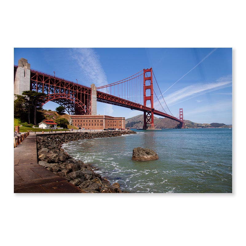 Golden Gate Bridge in The Bright Summer Light Acrylic Glass Print Tempered Glass Wall Art 100% Made in Australia Ready to Hang - Bella Home Decor