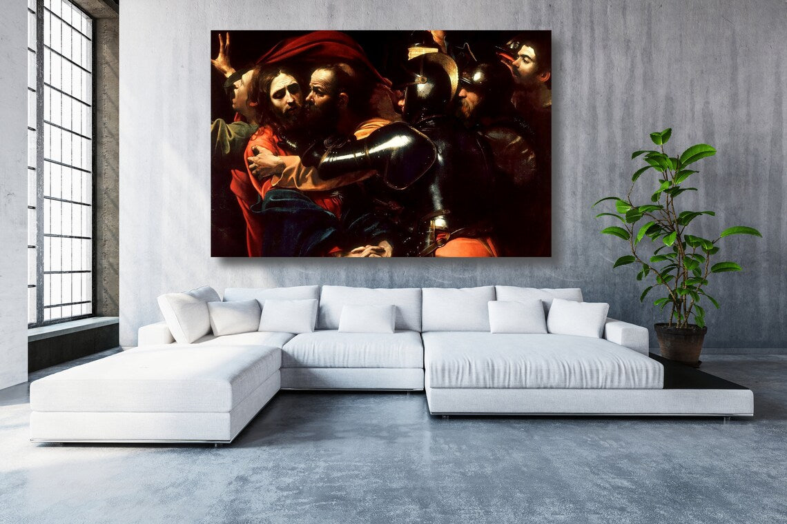 Caravaggio, The Taking Of Christ Acrylic Glass Print Tempered Glass Wall Art 100% Made in Australia Ready to Hang