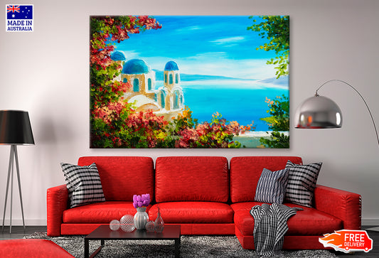 Summer Flowers Near The Sea Oil Painting Limited Edition High Quality Print