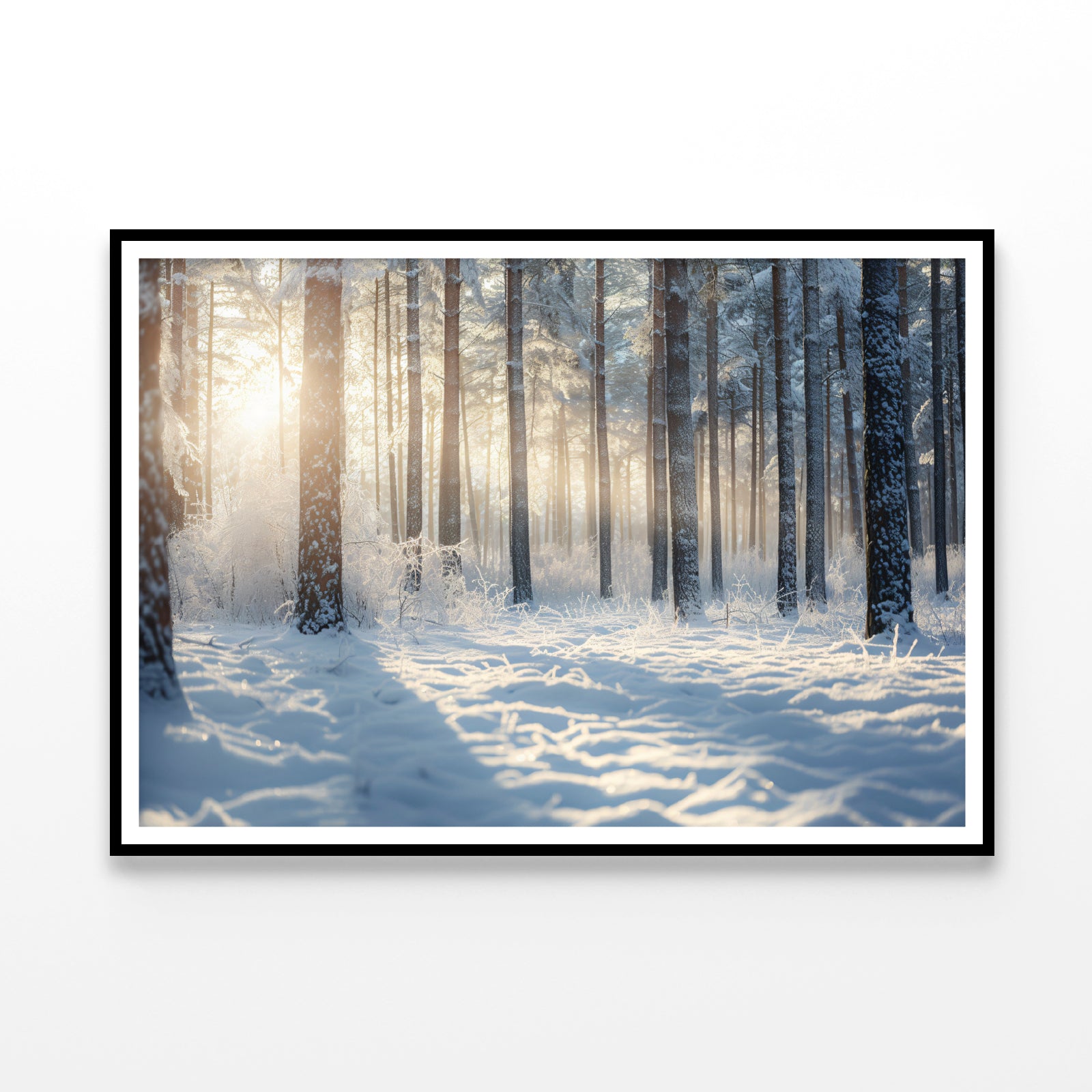 Snowy Forest with Trees Home Decor Premium Quality Poster Print Choose Your Sizes - Bella Home Decor