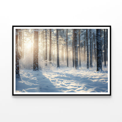 Snowy Forest with Trees Home Decor Premium Quality Poster Print Choose Your Sizes - Bella Home Decor