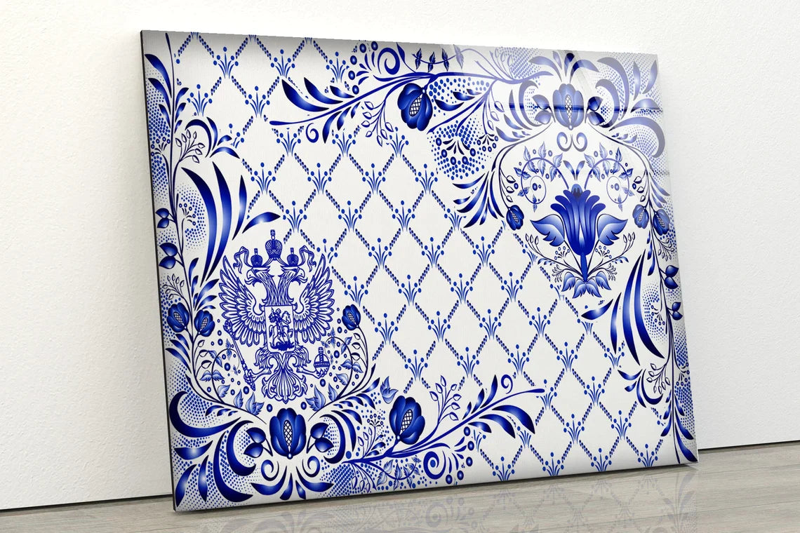 Blue Pattern Design UV Direct Aluminum Print Australian Made Quality