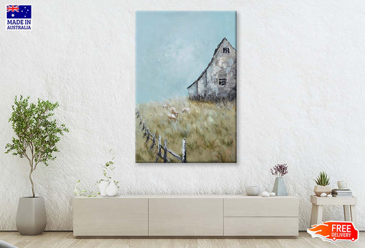 An Impression of Farm, Meadow, House Wall Art Limited Edition High Quality Print