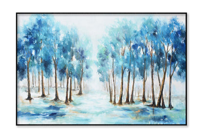 Blue Forest, Oil Paint Texture Wall Art Limited Edition High Quality Print