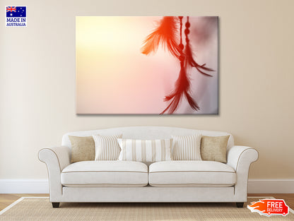 Red Color Feather Dream Catcher Print 100% Australian Made - Bella Home Decor